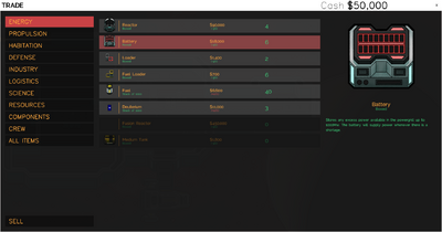 Example of the Trade Screen.